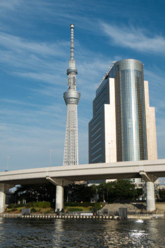 «Vista dal battello per <b>Asakusa</b>»